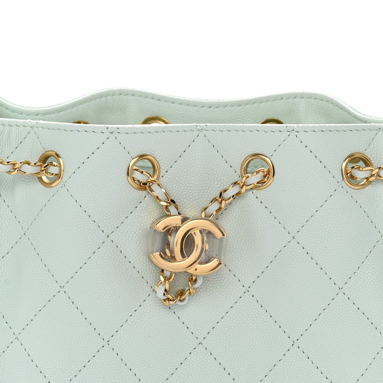 Chanel Caviar Quilted Mini Chanel 25 Handbag Light Green 8 of 11