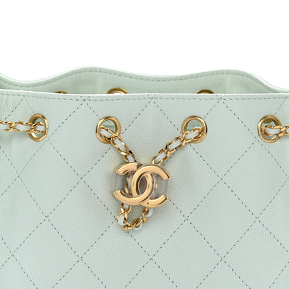 Chanel Caviar Quilted Mini Chanel 25 Handbag Light Green 8 of 11