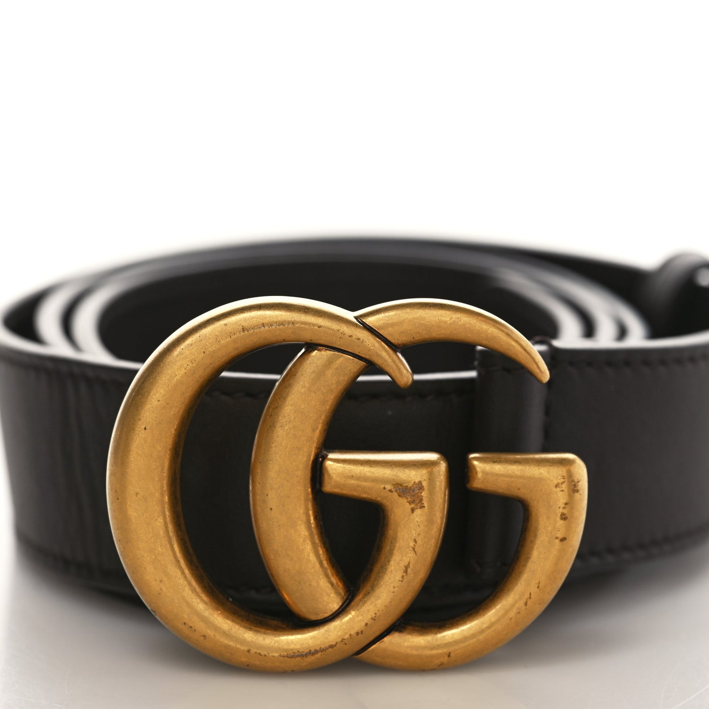 Textured Calfskin Double G 40mm Belt Dark Cocoa