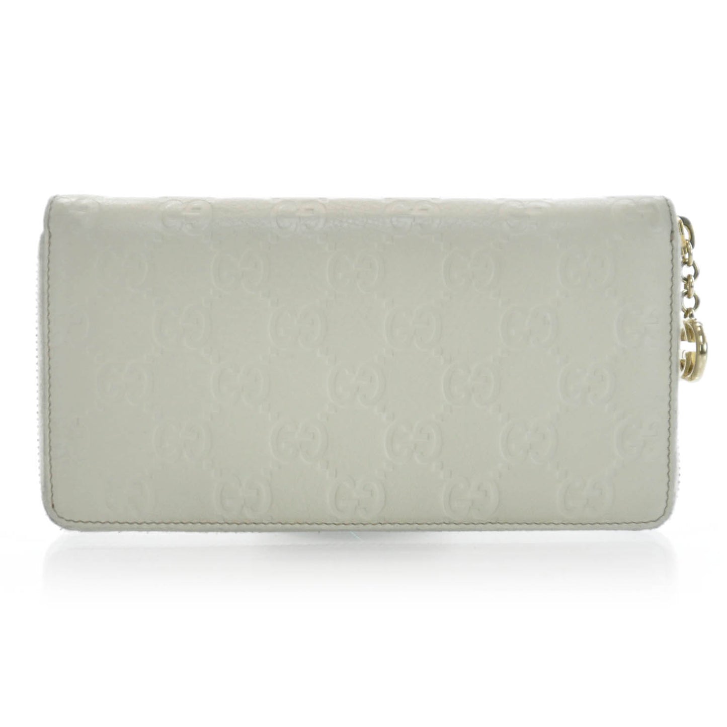 Guccissima GG Pierce Zip Around Wallet White
