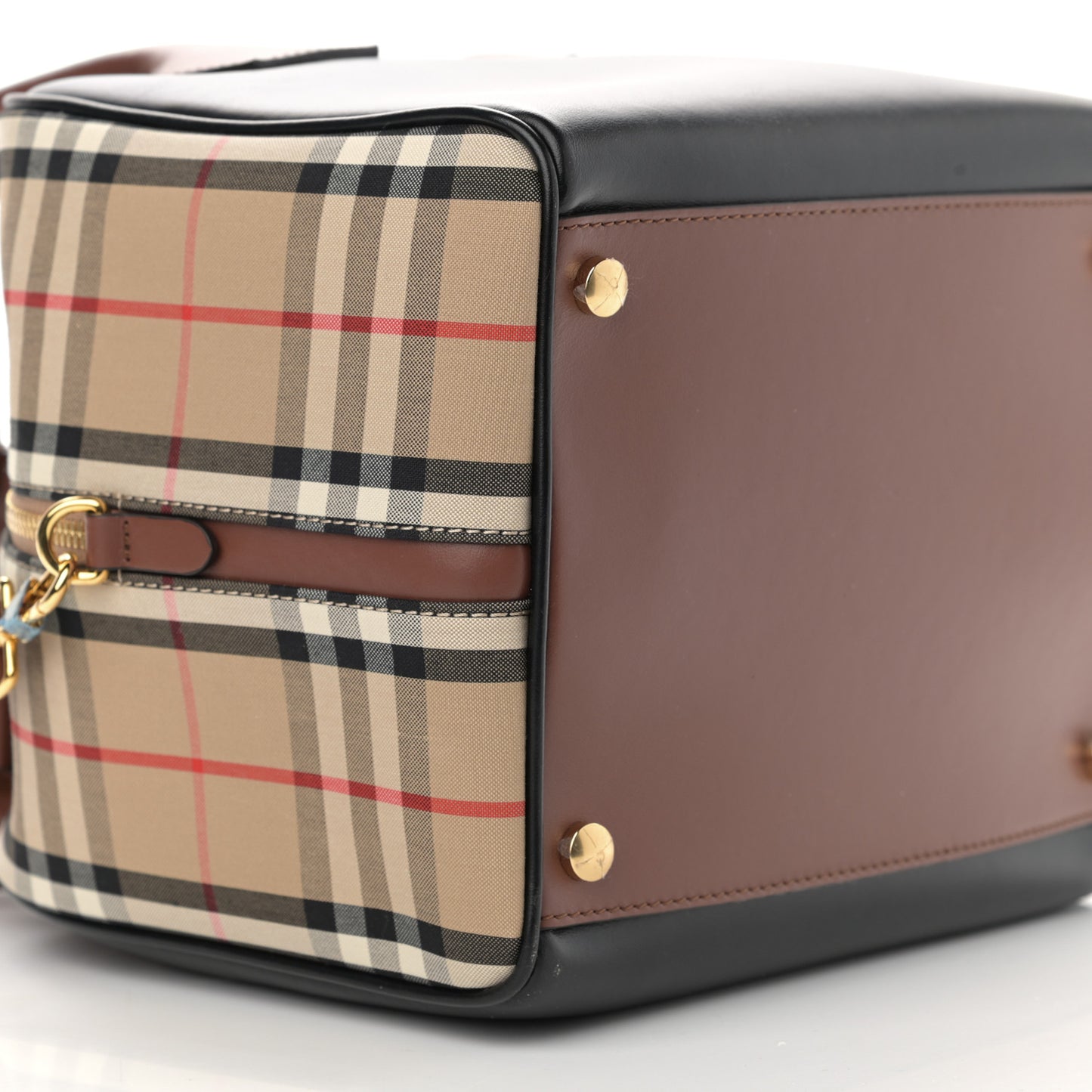 Smooth Calfskin Small Cube Bowling Bag Black