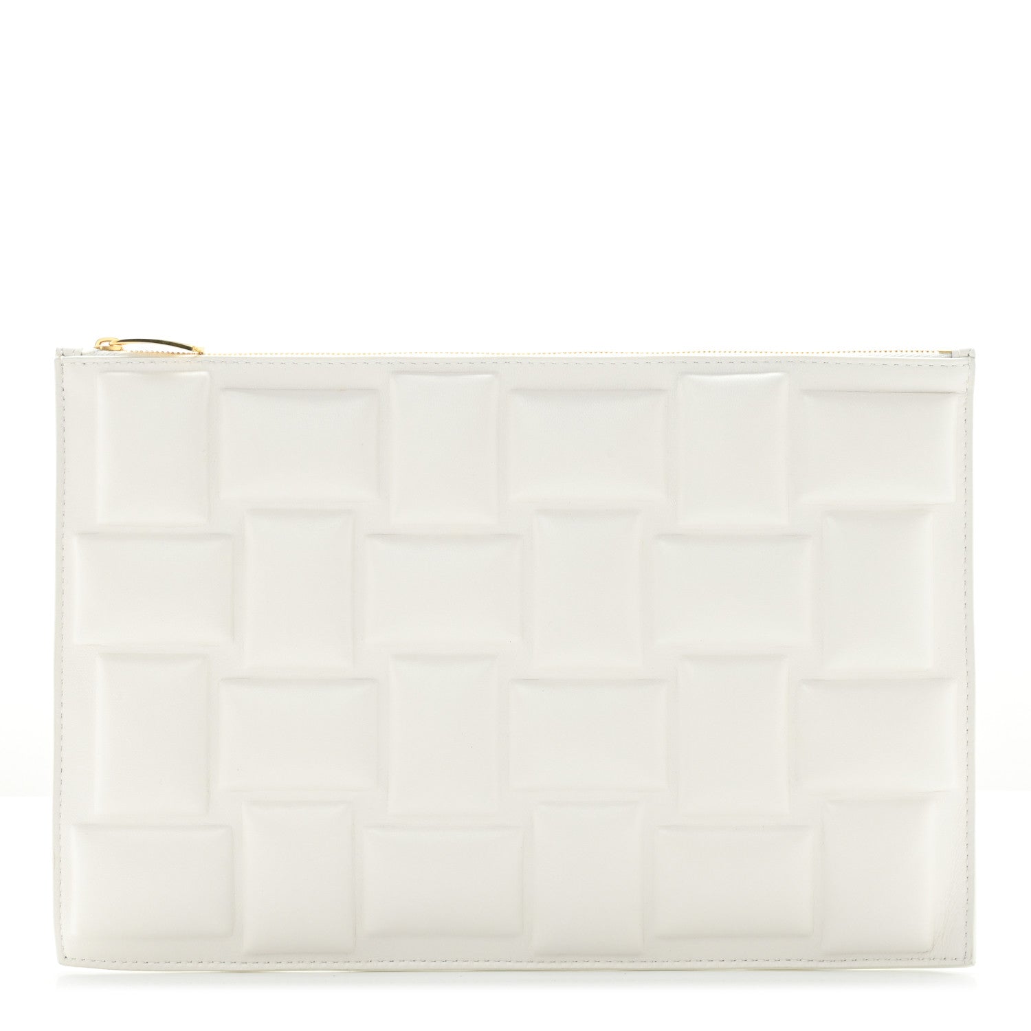 Bottega Veneta Nappa Embossed Pouch Clutch White 1 of 7
