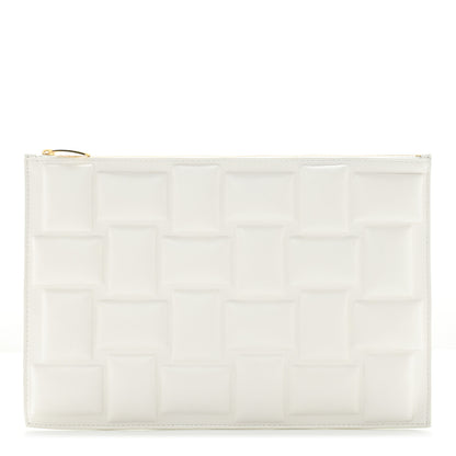 Bottega Veneta Nappa Embossed Pouch Clutch White 1 of 7