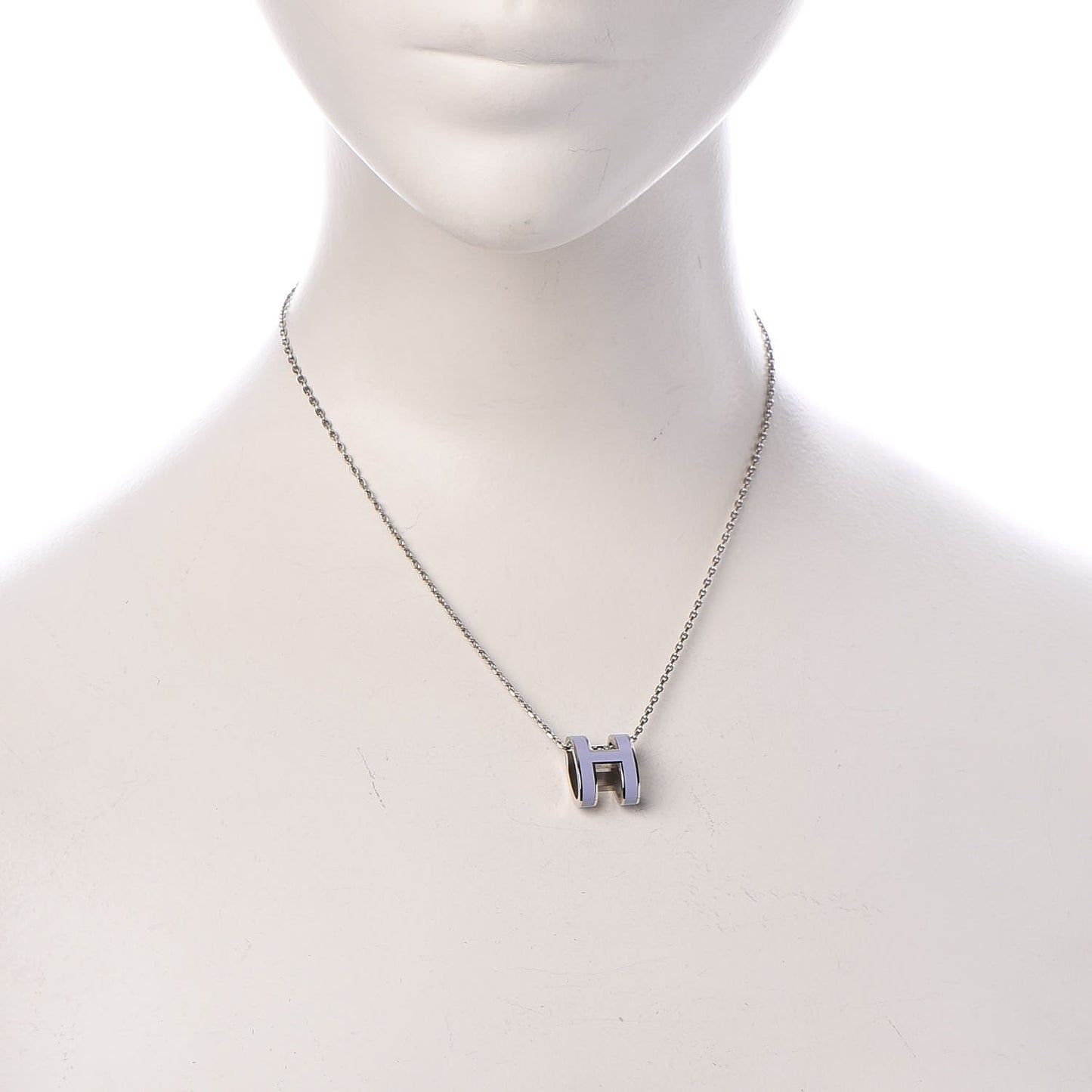 Lacquered Palladium Pop H Pendant Necklace Parme