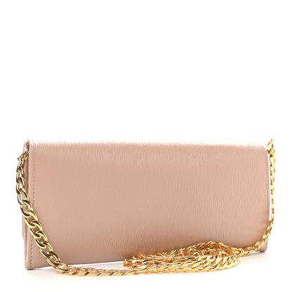 Prada Vitello Move Metal Oro Chain Wallet Cipria 2 of 8