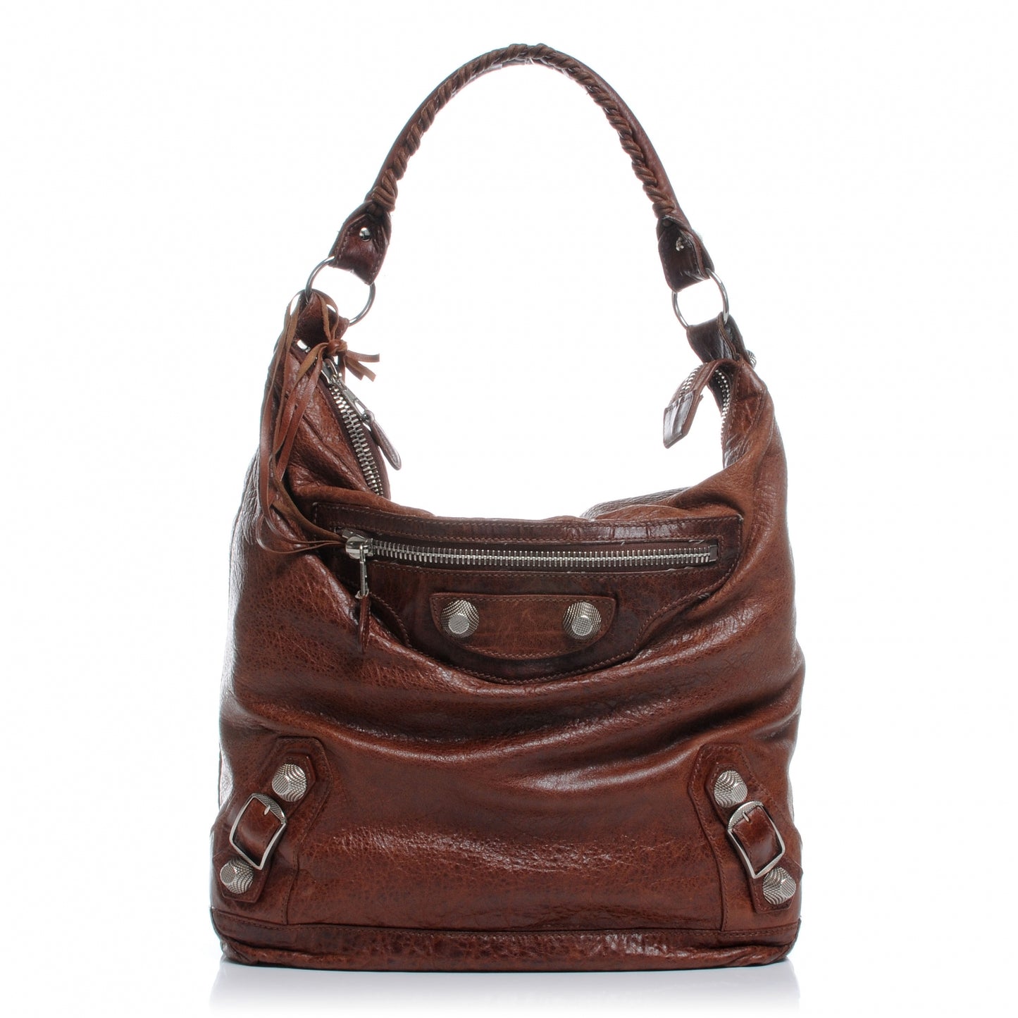 Agneau Giant 21 Silver Hardware Day Hobo Sienna