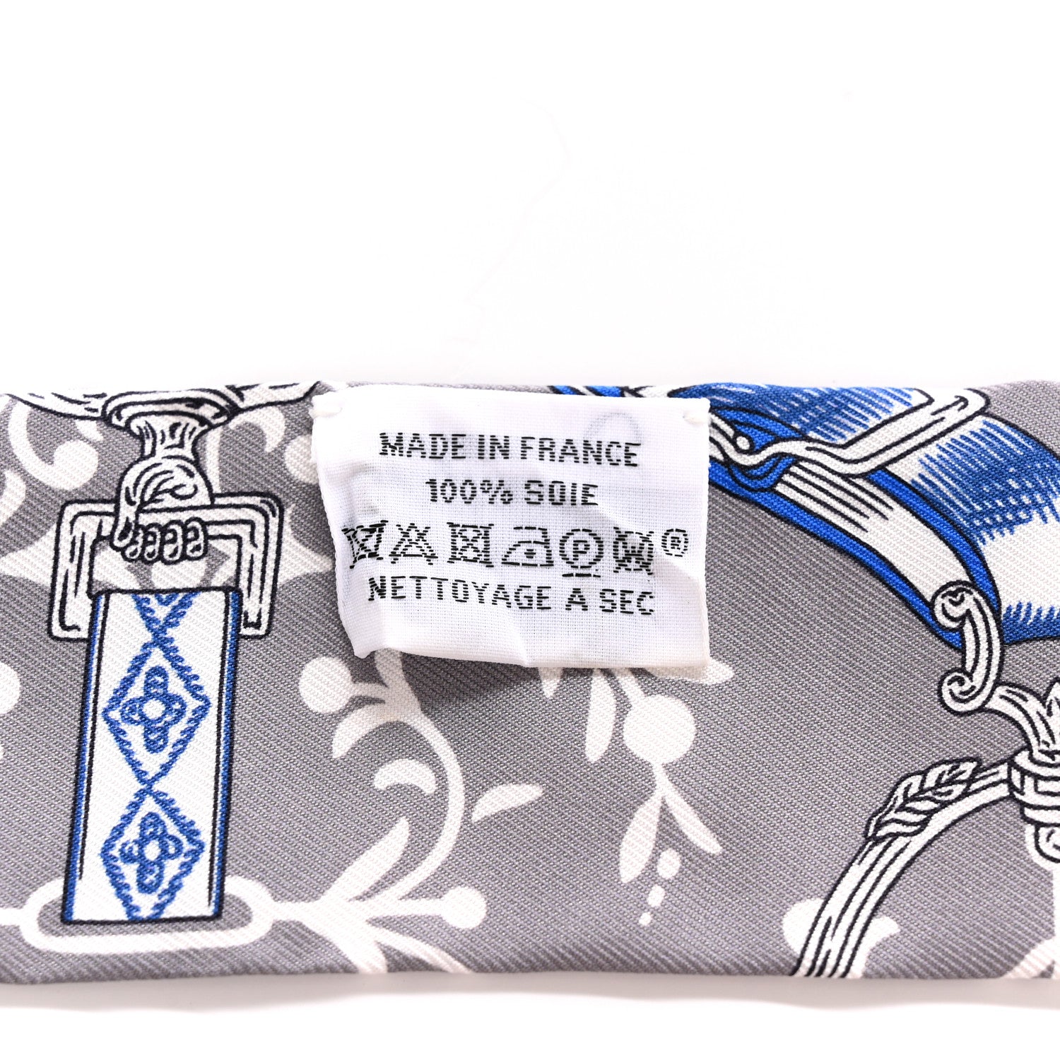 Hermes Silk Etriers Remix Twilly Gris Acier Rouge Jaune 4 of 5