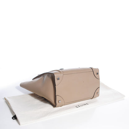 Celine Drummed Calfskin Mini Luggage Dune 4 of 8