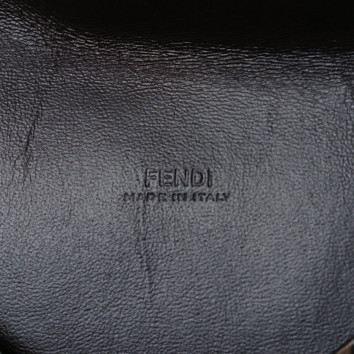 Vitello Soft F is Fendi Bi-Color FF 1974 Embossed Envelope Pouch Maya Black