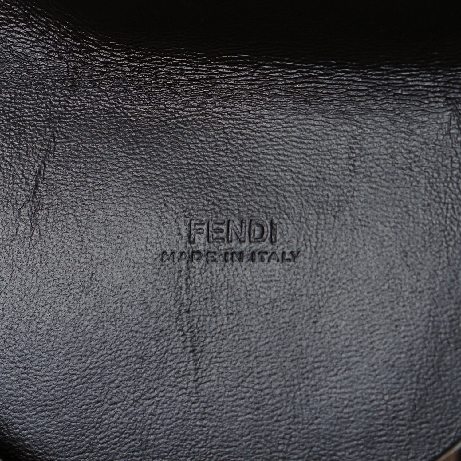 Fendi Vitello Soft F is Fendi Bi-Color FF 1974 Embossed Envelope Pouch Maya Black 5 of 7