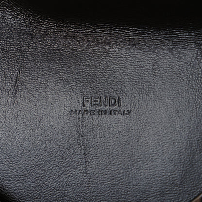 Fendi Vitello Soft F is Fendi Bi-Color FF 1974 Embossed Envelope Pouch Maya Black 5 of 7