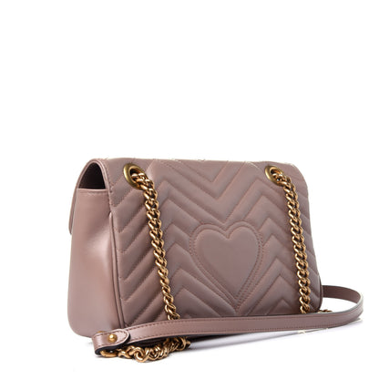 Gucci Calfskin Matelasse Small GG Marmont Shoulder Bag Porcelain Rose 3 of 11