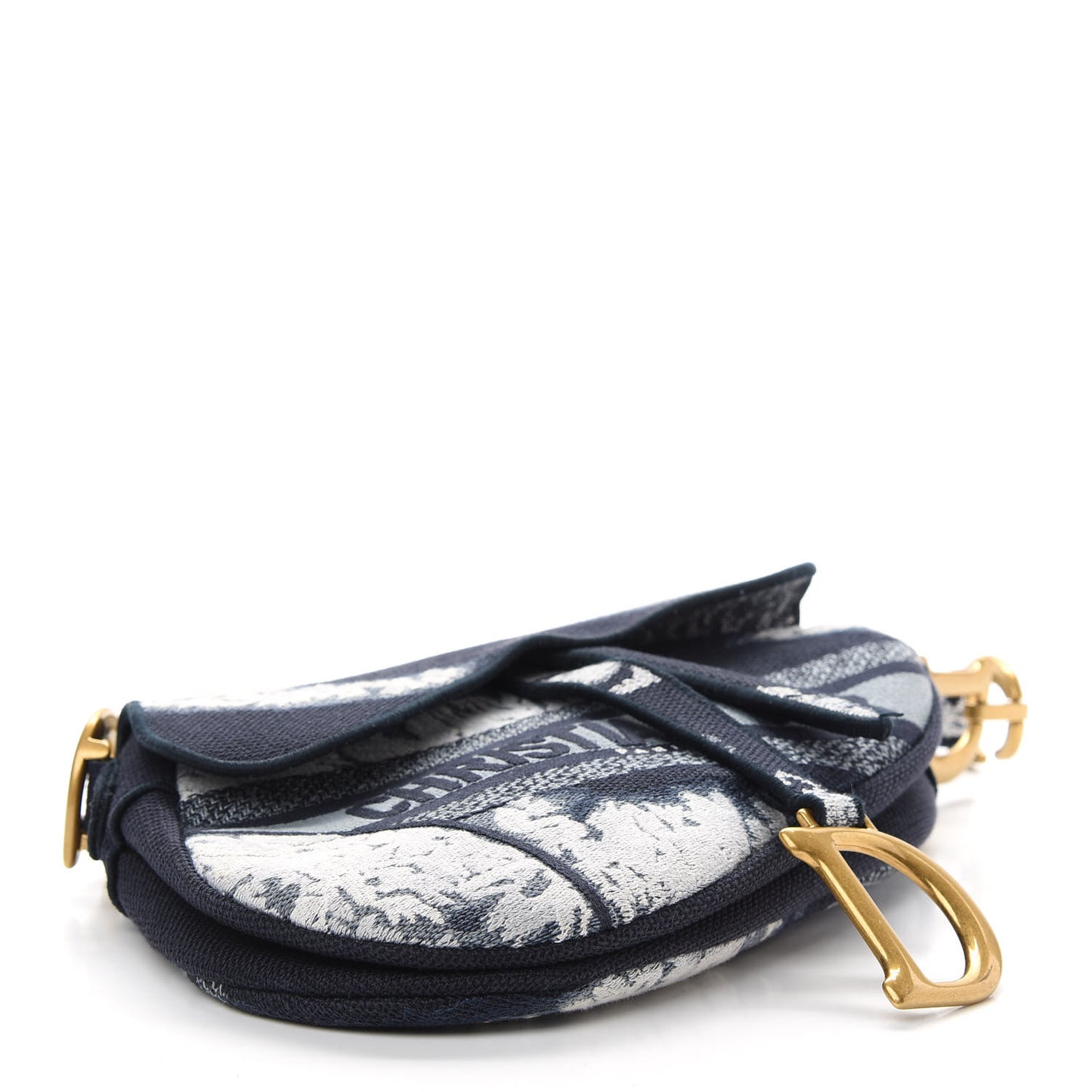 Canvas Embroidered Tie Dye Saddle Bag Blue Multicolor