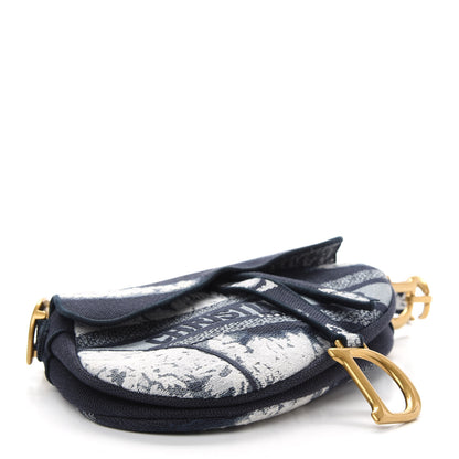 Christian Dior Canvas Embroidered Tie Dye Saddle Bag Blue Multicolor 4 of 13
