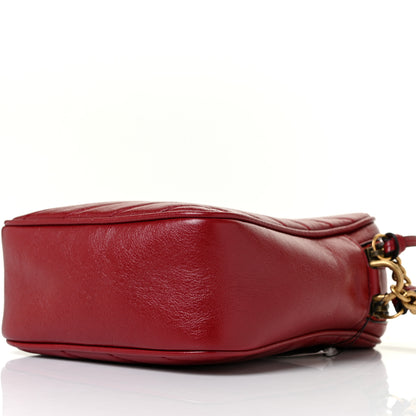 Gucci Azalea Calfskin Matelasse Diagonal Tall GG Marmont Crossbody Bag Romantic Cerise 8 of 8