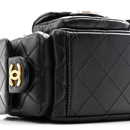 Chanel Shiny Lambskin Quilted Trendy Pockets Hobo Black 9 of 11