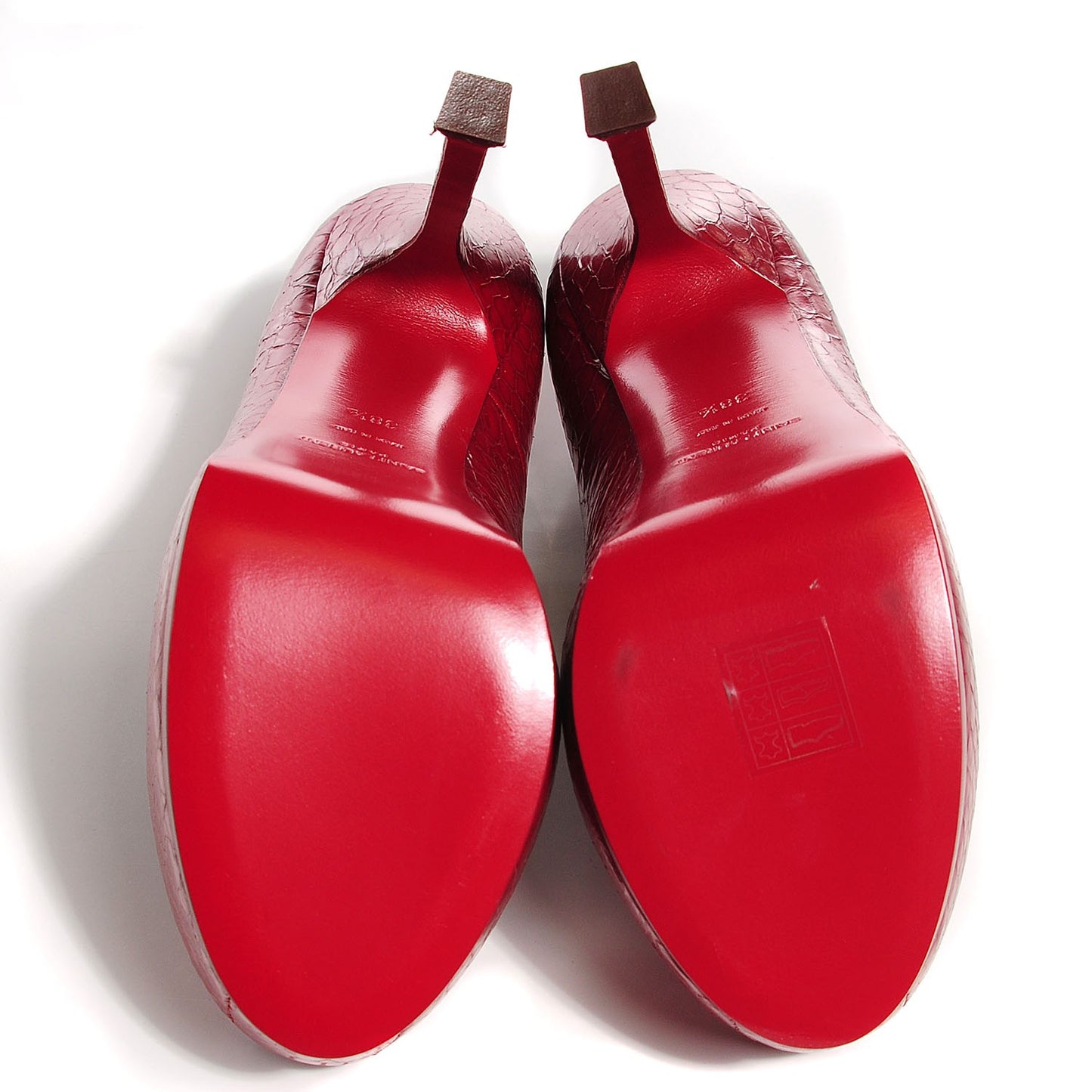 Patent Croc Stamped Tribute Two Platform Pumps 38.5 Rouge Orient