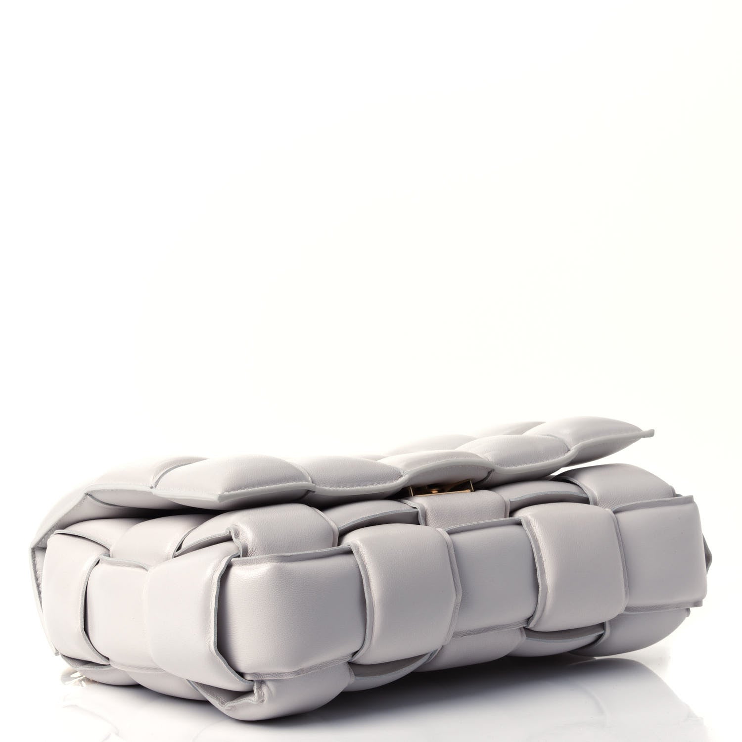 Bottega Veneta Lambskin Maxi Intreccio Padded Chain Cassette Crossbody Bag White 3 of 4