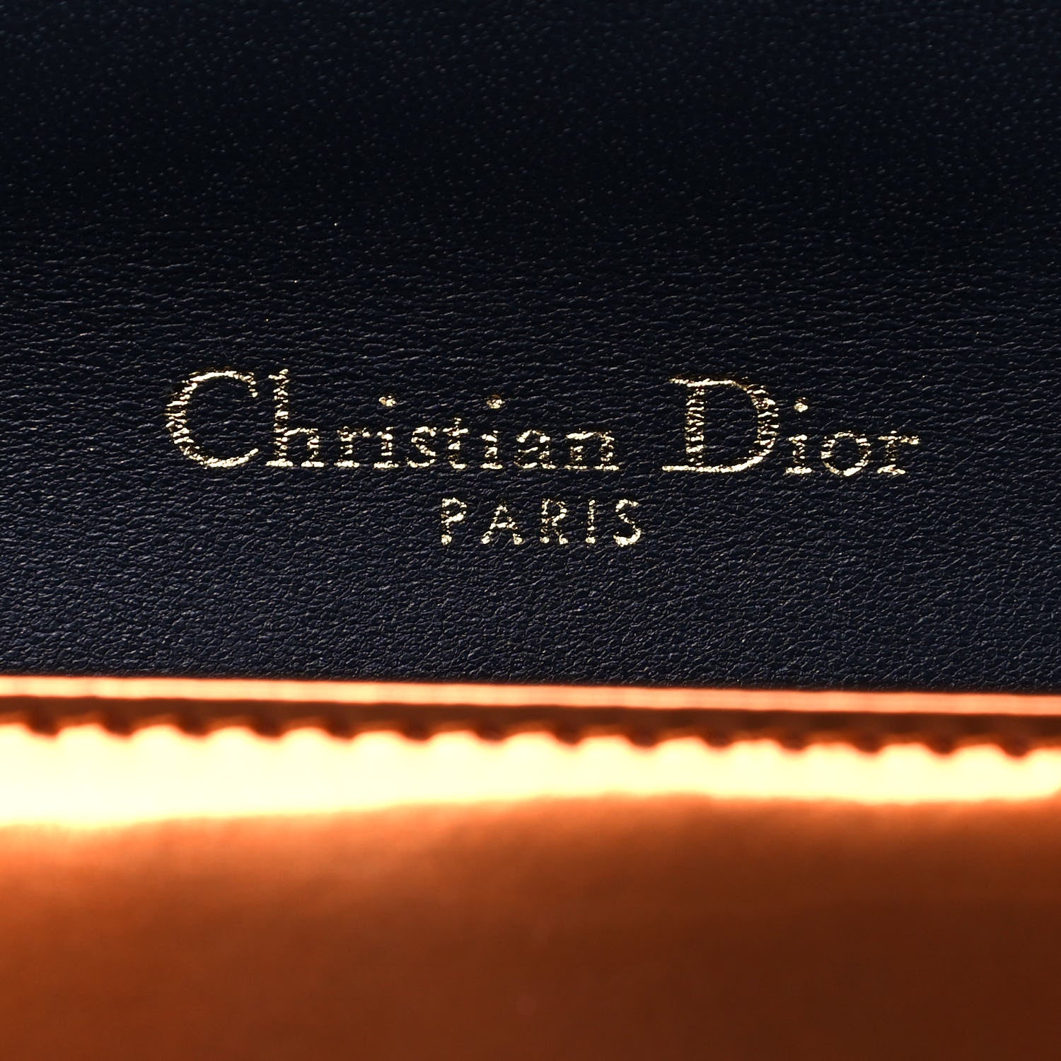 Christian Dior Metallic Patent Micro-Cannage Small Diorama Flap Bag Orange 6 of 14