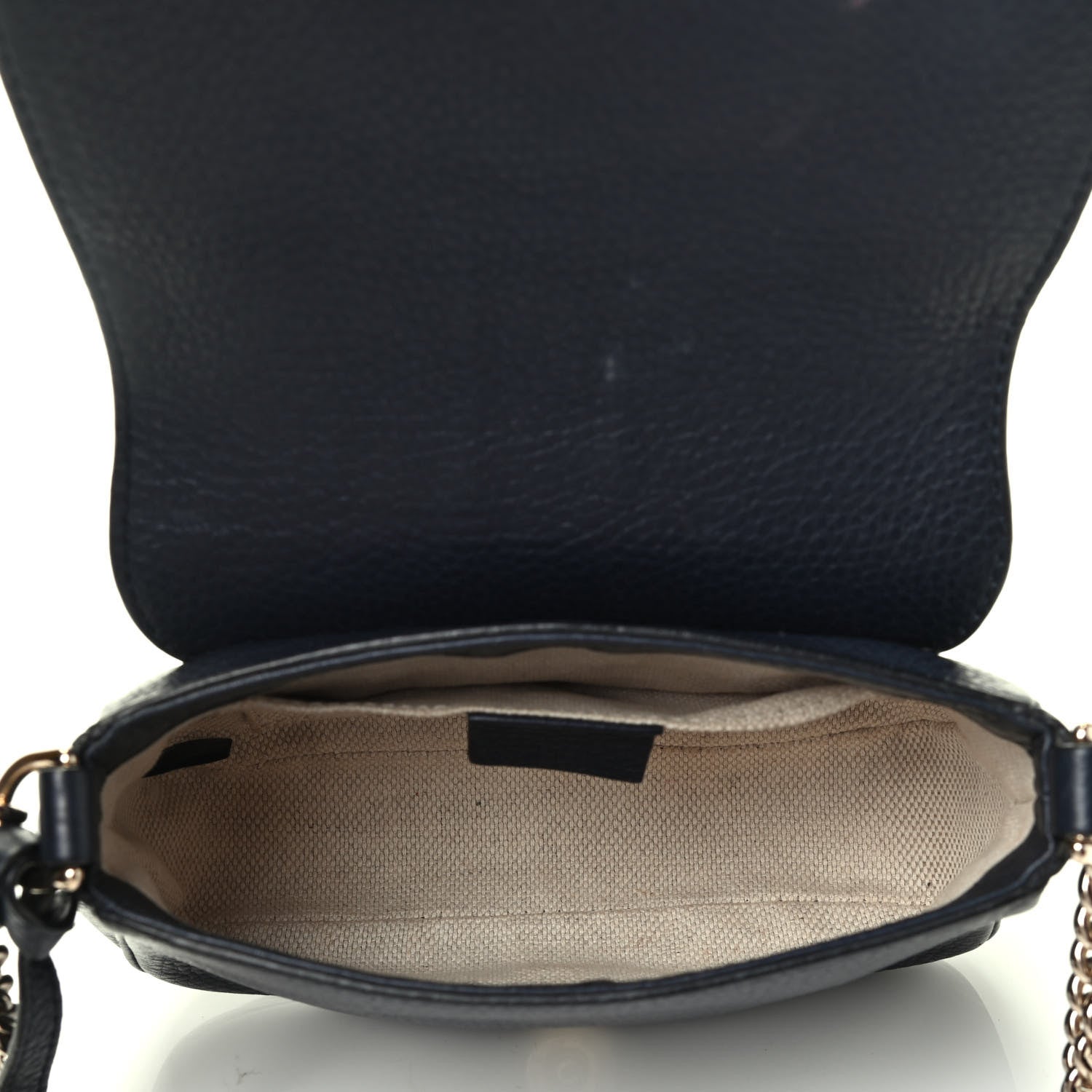 Gucci Pebbled Calfskin Small Soho Flap Crossbody Blue 4 of 4