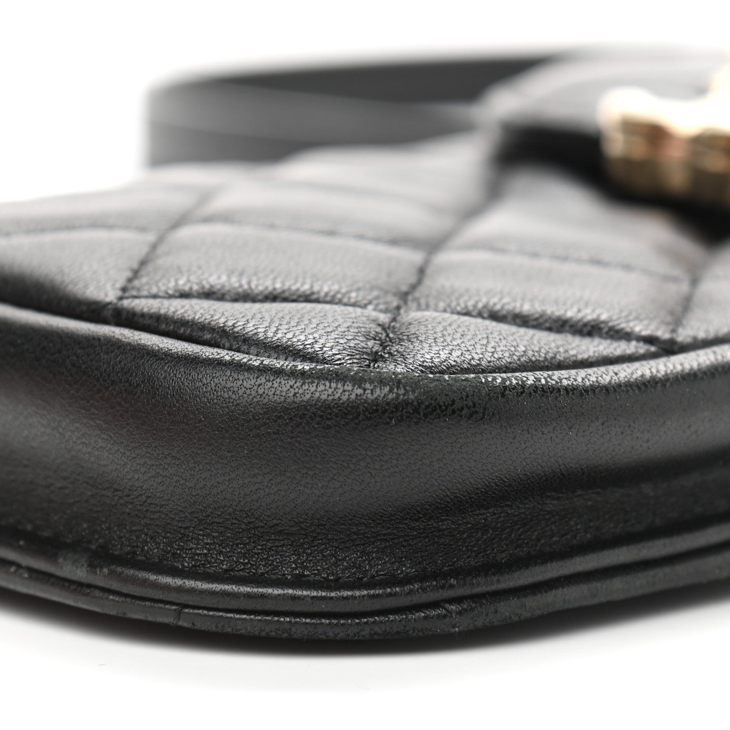 Chanel Lambskin Quilted Phone Clutch With Chain Black 10 of 10