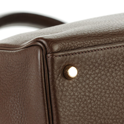 Hermes Taurillon Clemence Kelly Retourne 32 Chocolate 8 of 26