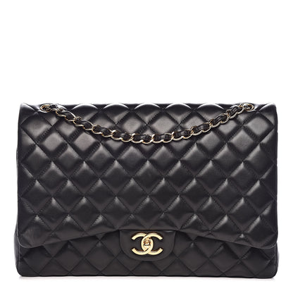 Chanel Lambskin Quilted Maxi Double Flap Black 1 of 17