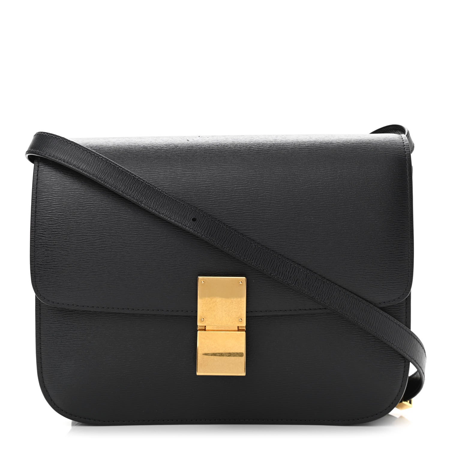 Celine Liege Calfskin Medium Classic Box Flap Bag Black 1 of 10