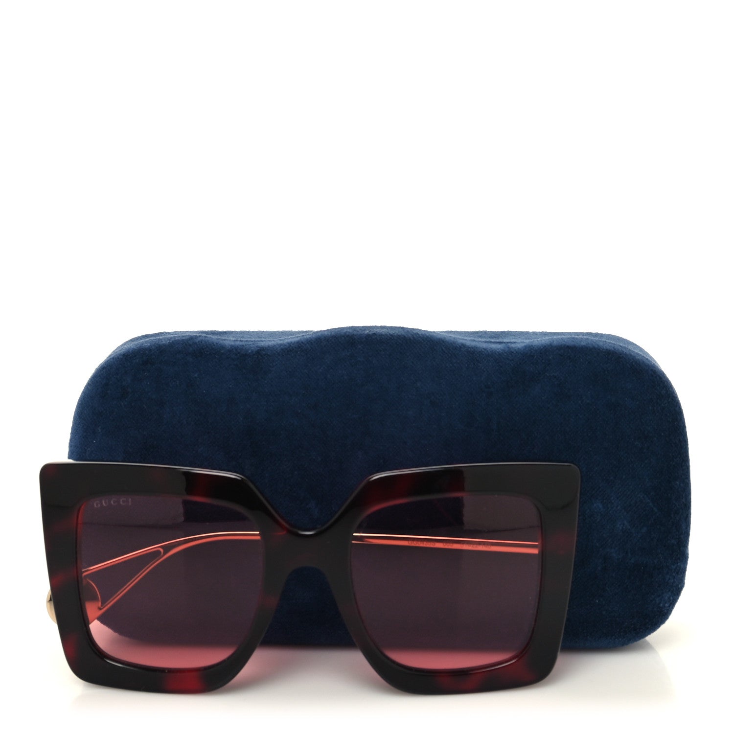 Gucci Acetate Oversize Square Frame GG0435S Sunglasses Red Havana 8 of 8