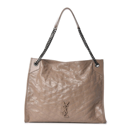 Saint Laurent Crinkled Calfskin Matelasse Monogram Niki Shoulder Bag Light Taupe 1 of 13