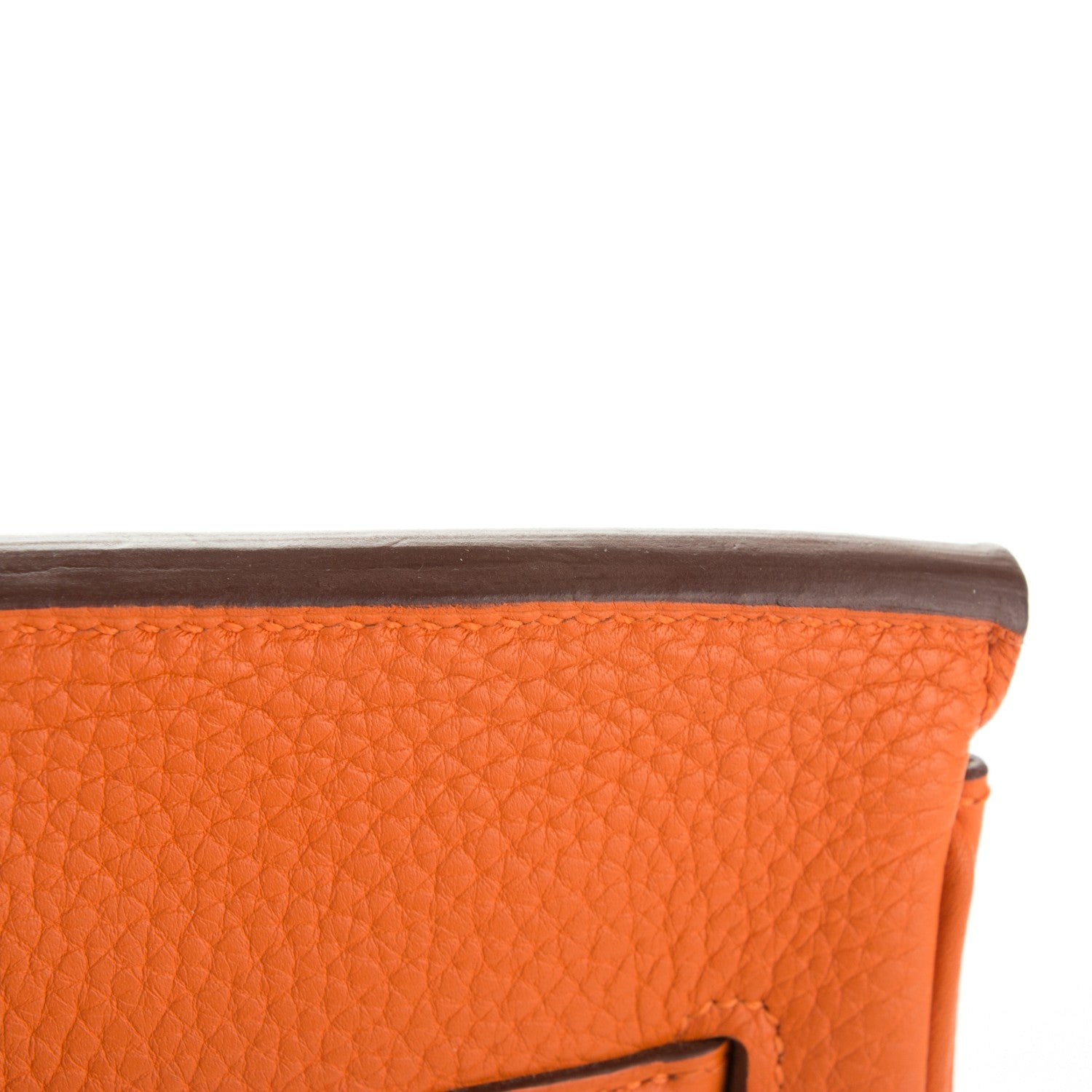 Hermes Taurillon Clemence Birkin 40 Orange 8 of 11