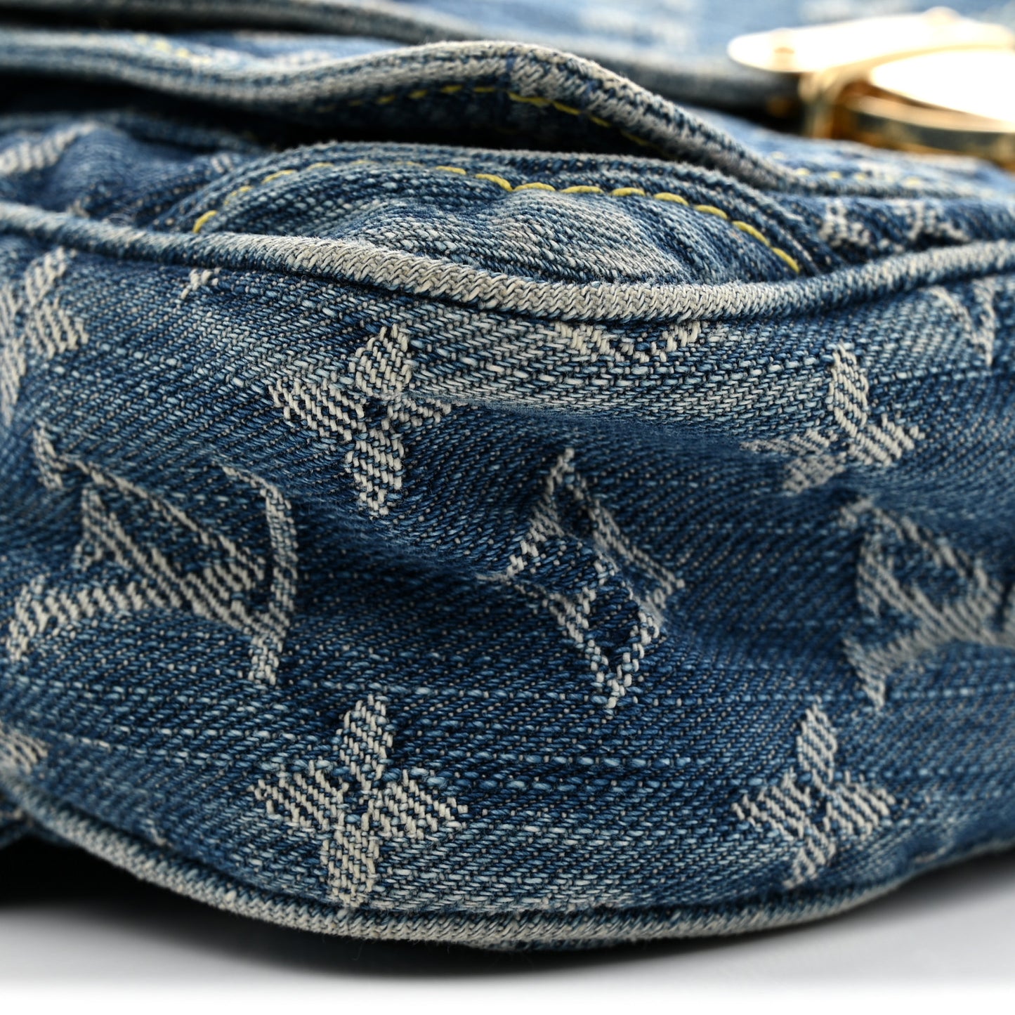 Monogram Denim Bum Bag Blue Blue