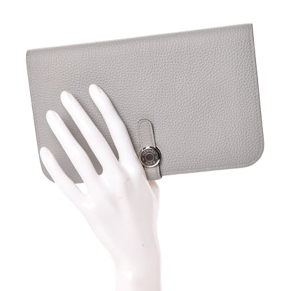 Hermes Togo Dogon Duo Wallet Bleu Glacier 2 of 9
