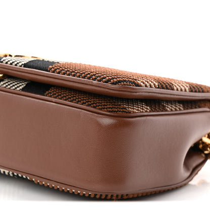 Burberry Calfskin Knit Check Small Lola Bag Dark Birch Brown 19 of 21