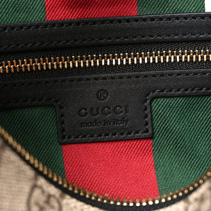 Gucci GG Supreme Monogram Emblem Medium Shoulder Bag Beige Ebony Black 6 of 9