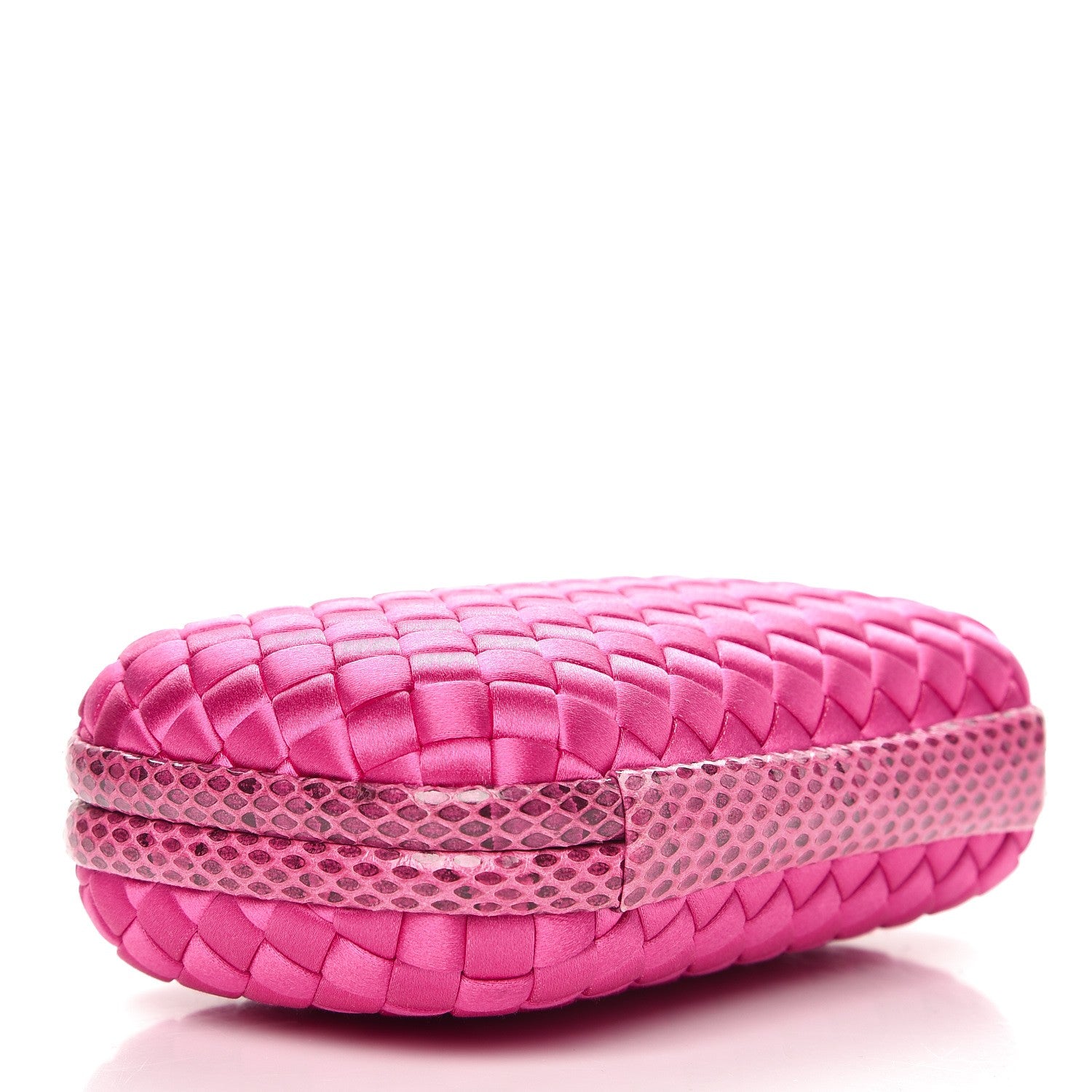 Bottega Veneta Satin Intreccio Impero Ayers Knot Clutch Rosa Shock 4 of 6