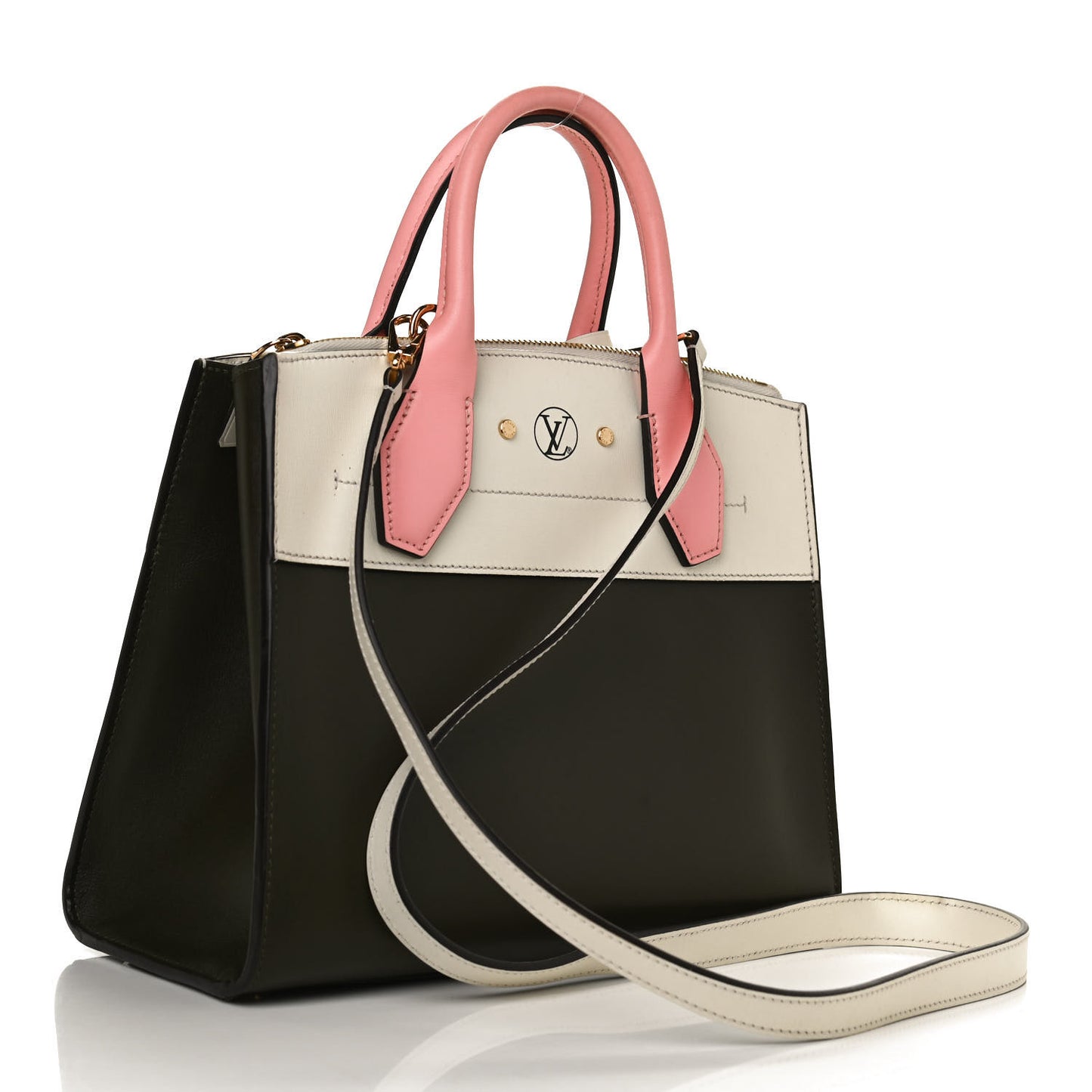 Calfskin City Steamer PM Kaki White Magnolia