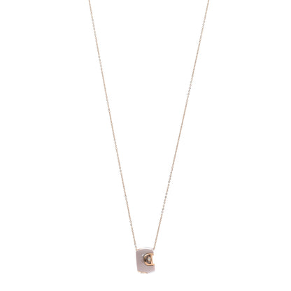 Damiani 18K Pink Gold Diamond Ceramic D.Icon Pendant Necklace Cappuccino 1 of 5