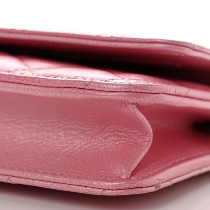 Chanel Cloudy Pearly Goatskin Quilted Wallet On Chain WOC Light Pink 11 of 11