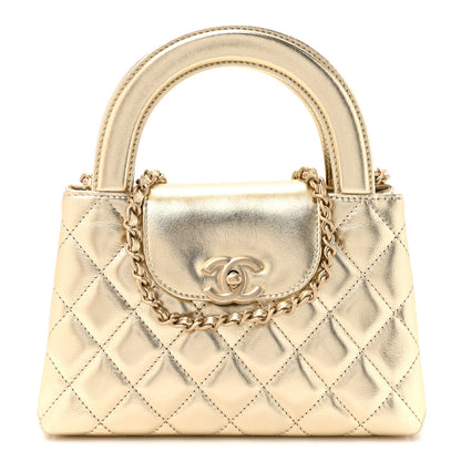 Chanel Metallic Shiny Aged Calfskin Quilted Nano Kelly Shopper Gold 1 of 10