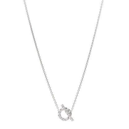 Hermes 18K White Gold Diamond Finesse Pendant Necklace 1 of 5