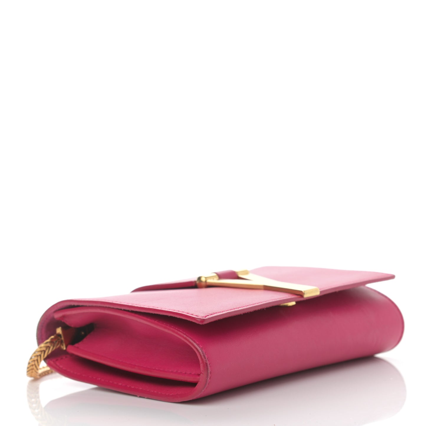 Calfskin Small Classic Y Satchel Bag Fuchsia