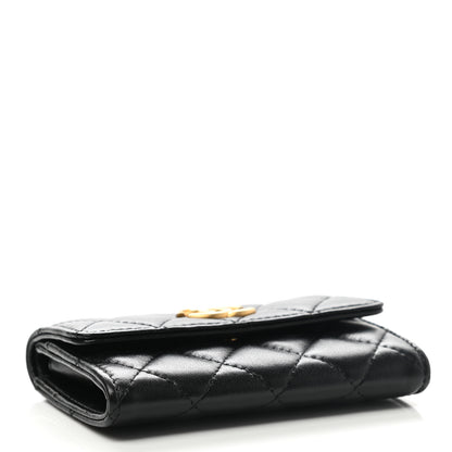 Chanel Lambskin Quilted Flap Card Holder Black 4 of 9