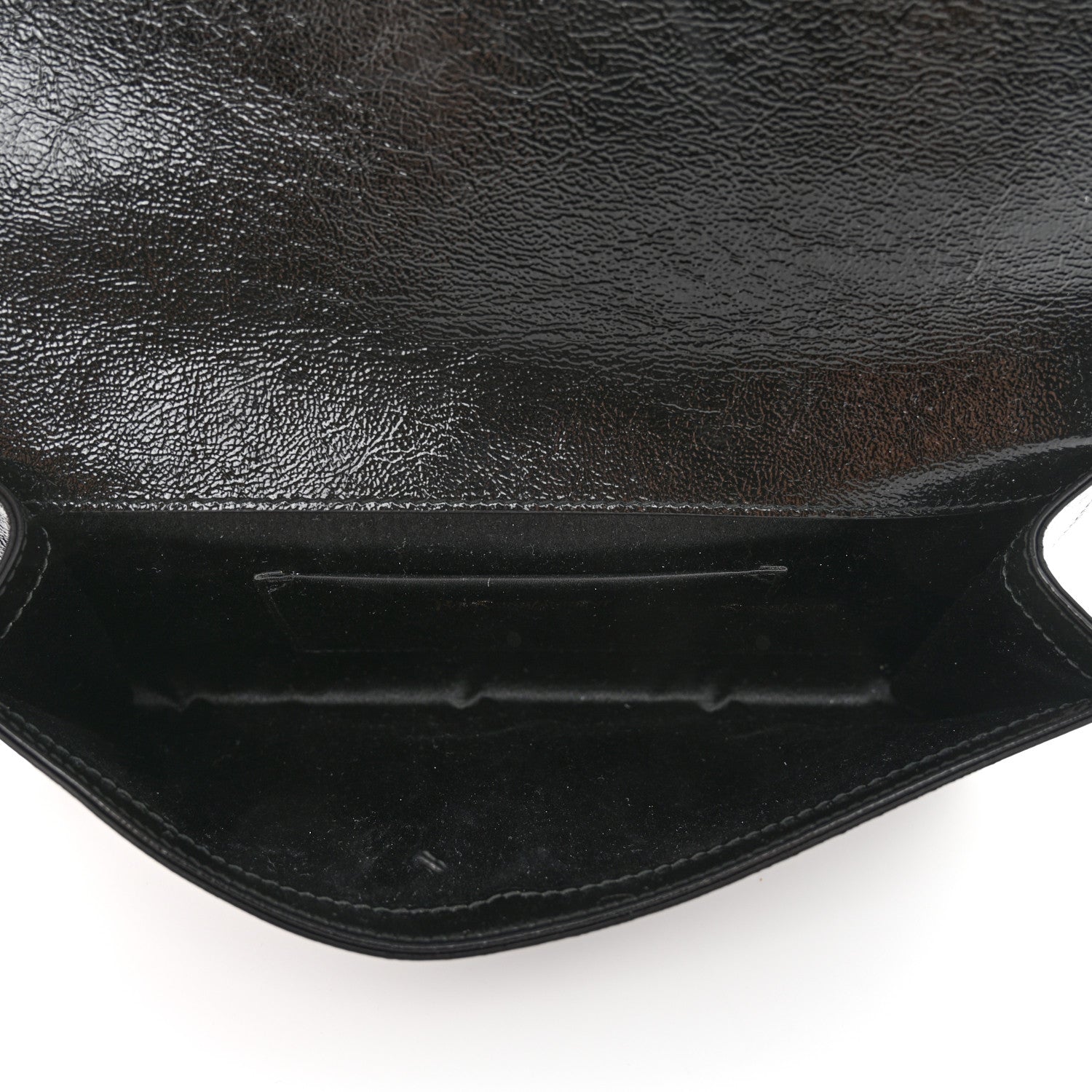 Saint Laurent Textured Patent Monogram Belle De Jour Clutch Black 4 of 11