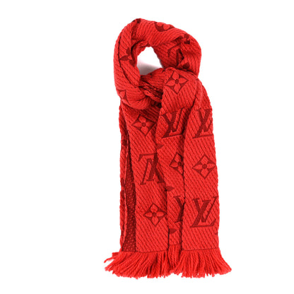 Louis Vuitton Wool Silk Logomania Scarf Rubis 1 of 3