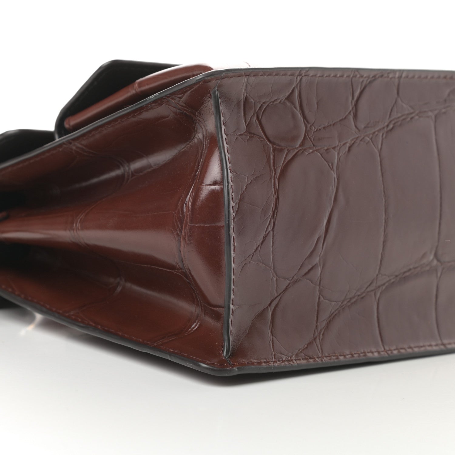 Marc Jacobs Calfskin Crocodile Embossed Uptown Shoulder Bag Brown 9 of 14