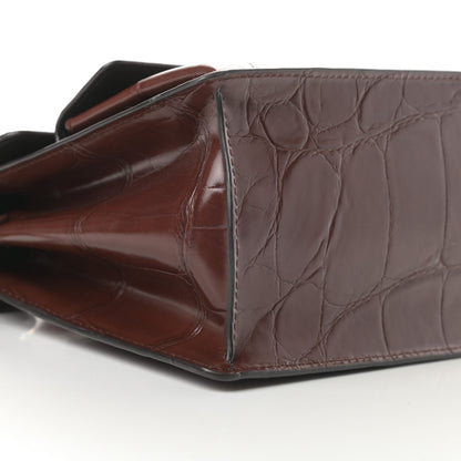 Marc Jacobs Calfskin Crocodile Embossed Uptown Shoulder Bag Brown 9 of 14