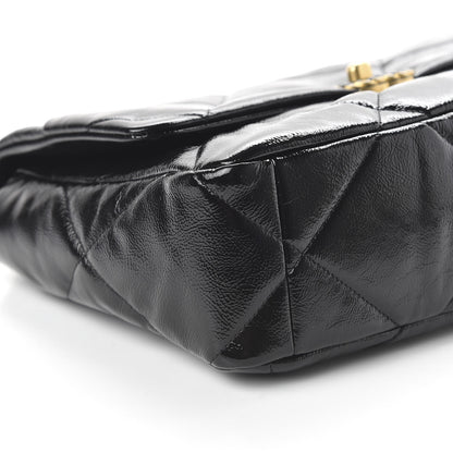 Chanel Shiny Crumpled Calfskin Quilted Large Chanel 19 Flap Black 6 of 11