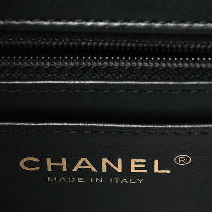 Chanel Lambskin Metal Quilted Twist Top Handle Flap With Chain Black 6 of 10