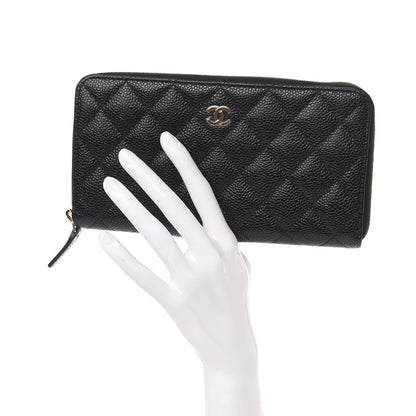 Chanel Caviar Quilted Large Gusset Zip Around Wallet Black 3 of 17